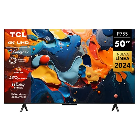 TELEVISOR 50" TCL 4K UHD SMART TV FRAMELESS GOOGLE TV 50P755