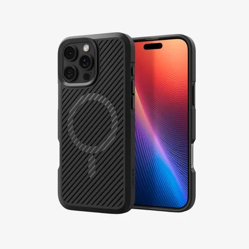 FUNDA PARA CELULAR SPIGEN IPHONE 16 PRO CORE ARMOR MAG FIT MATTE BLACK ACS08158