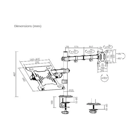 Soporte para Monitor FTX FTX66-C024ML 17" A 32" 9KG