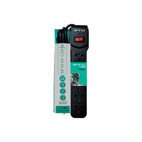 FILTRO DE LINEA FTX1079 DE 6 TOMAS NEMA EUR 110/220V