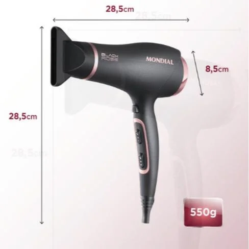 SECADOR DE PELO MONDIAL SC-37 BLACK ROSE 2000W