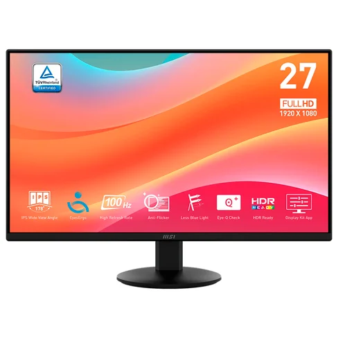 MONITOR 27" MSI PRO MP272L FHD/IPS/100HZ/HDMI/DP/NEGRO/9S6-3PD6CT-004