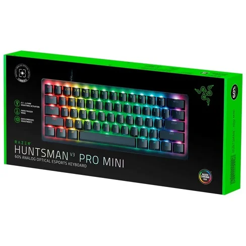 Teclado Gamer Óptico Razer Huntsman V3 Pro Mini 60% Analog USB RGB (RZ03-04990200-R3U1)