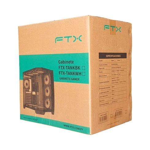 GABINETE GAMER FTX-TANKBK VIDRIO TEMPLADO AQUARIO ATX/MATX/MITX NEGRO