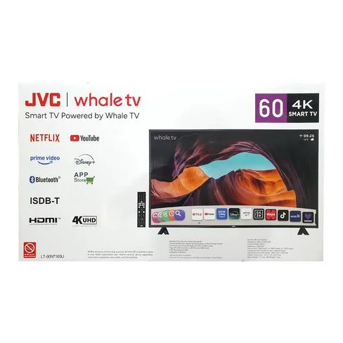 TELEVISOR 60" JVC LT-60N7165U 4K UHD/HDR/ DIG/BLUETOOTH/3HDMI/2USB/RED/WHALE BORDE INFINIT
