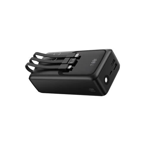 CARGADOR PORTATIL FTX 30000MAH 22.5W PB-30LCD-BK POWER BANK NEGRO C/CABLE INTEGRADO