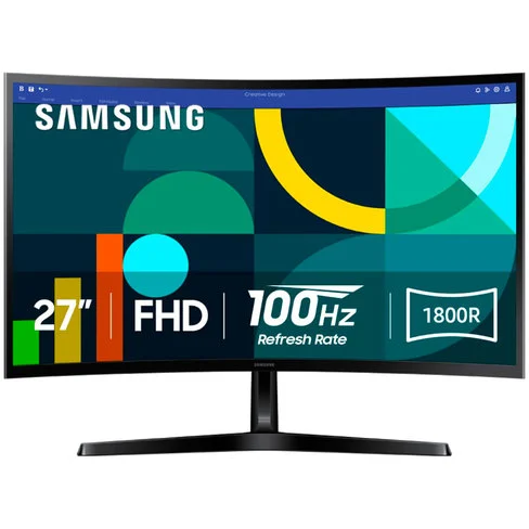 Monitor Curvo Samsung Essential S3 S36GD 27” FHD 100Hz 1800R LS27D366GANXZA HDMI + D-Sub