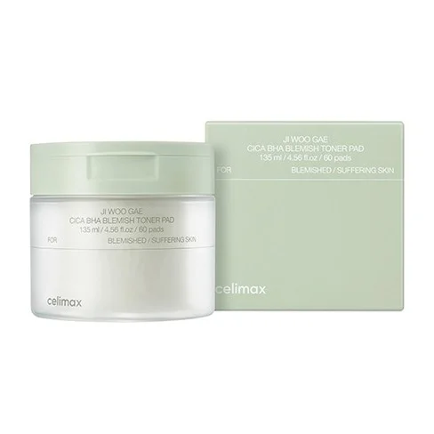 Pads Exfoliantes Celimax Ji Woo Gae Cica BHA Blemish - 60 unidades