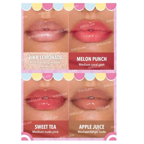 Set de 4 Lip Glazes Hidratantes Sheglam Poolside Perfection Lip Glaze Set - 3gx4