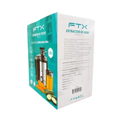 EXTRACTOR DE JUGO FTX 1000W 1.2L 220V/ 2 VELOCIDADES NEGRO/ACERO INOXIDABLE J-L1