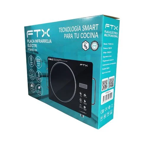 PLACA DE COCINA VITROCERAMICA FTX 3500W 220V DIGITAL/ 1 HORNALLA NEGRO C/SELECTOR FEC-1H