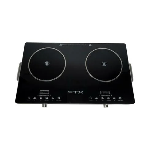 PLACA DE COCINA VITROCERAMICA FTX 7000W 220V DIGITAL/ 2 HORNALLAS NEGRO C/SELECTOR FEC-2H