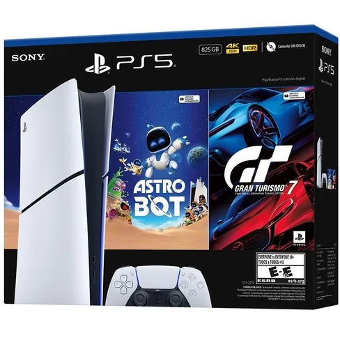 Consola Sony PlayStation 5 PS5 Slim Digital + Gran Turismo 7 + Astro Bot CFI-2115B01X