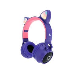 AURICULAR CON MICROFONO XTECH XTH-650 BLUETOOTH/SD/3.5MM 1JACK/LED/MORADO ROSA