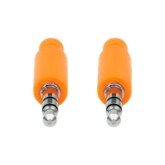 CABLE DE AUDIO AUXILIAR ESTÉREO 352802 3.5 MM/ MACHO A MACHO 1MT AZUL/NARANJA BOLSA