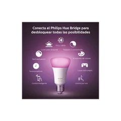  IOT PHILIPS KIT 3 FOCO COLOR + BRIGDE HUE 220V 9W A60 E27