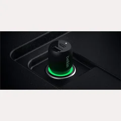 Cargador de Auto Doble Belkin 37W USB-C 25W/USB-A 12W + Cable USB-C/Lightning Negro CCB004BT1MBK-B5