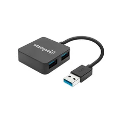 HUB USB 3.0 DE 4 PUERTOS MANHATTAN 162296 5 GBPS/NEGRO