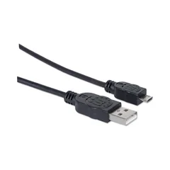 CABLE USB-A/MICRO-B 307161 1M A MACHO/ B MACHO 480 MBPS NEGRO BOLSA