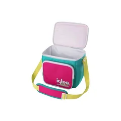 BOLSA TERMICA IGLOO 9 LATAS RETRO SQUARE LUNCH VERDE/ROSA 65479