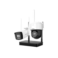 Kit de Videovigilancia Hikvision IoT: NVR 4CH + 2 Cámaras IP WiFi con IR, Micrófono y Parlante – DS-J142I/NKS422W03H