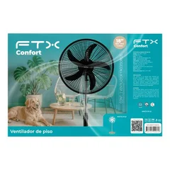 VENTILADOR DE PIE FTX 3 VEL CONFORT 70W 220V PLAST/NEGRO HB-EF-02