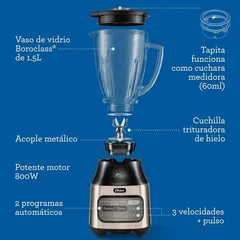 Licuadora Oster BLSTPEG-NRT-053 Tecnología Reversible 3 velocidades + pulso l 800W