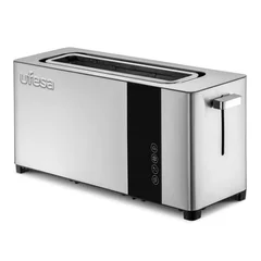 Tostadora Ufesa Plus Delux 1050 W de Ranura Larga Acero Inoxidable y Negro