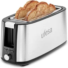Tostadora Ufesa Toastie Duo Plus 1400 W Acero Inoxidable para 2 Rebanadas