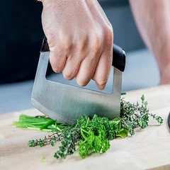 Cuchillo Mezzaluna KitchenAid KQG173OHOBE 15 cm de Acero Inoxidable – Negro
